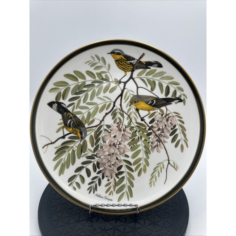 Franklin Porcelain Collector Plate Wedgwood Magnolia Warbler Arthur Singer 1977